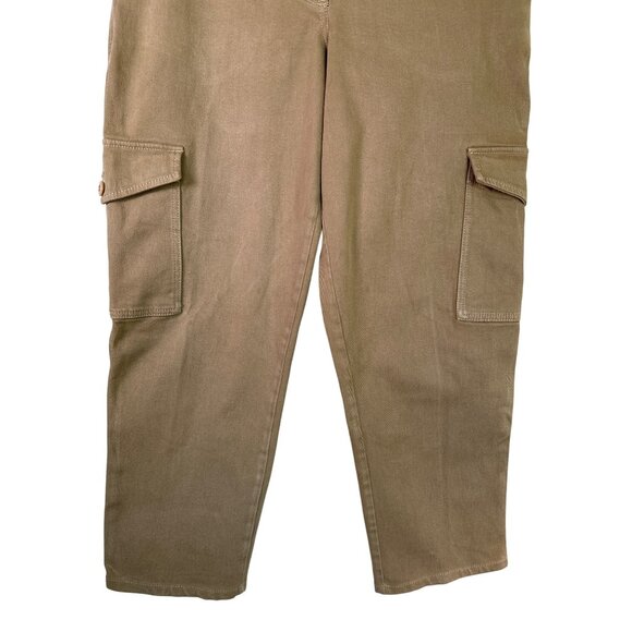 Wilfred Free Modern Cargo Utility Pants Size 10 Stretch Button Fly Tan Chinos Tw - Picture 5 of 10